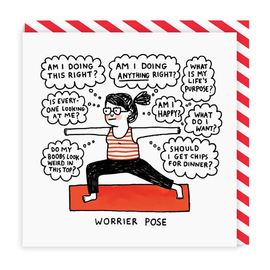 Worrier Pose Yoga Greeting Card