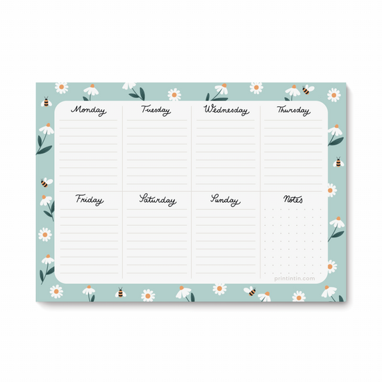 Blooming Meadow A5 Weekly Planner, 54 pages