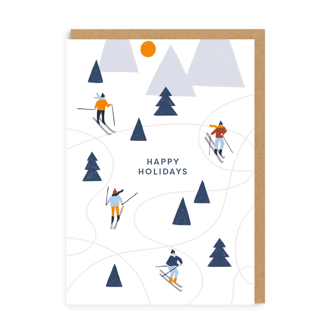 Ski Christmas Card , A6