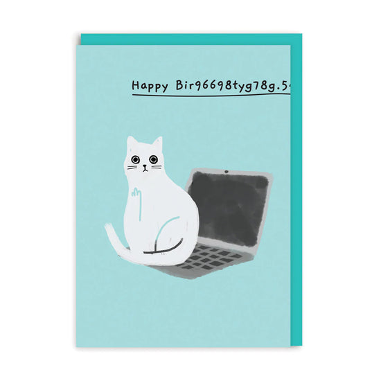 Funny birthday card with cat Happy Bir9669.., A6