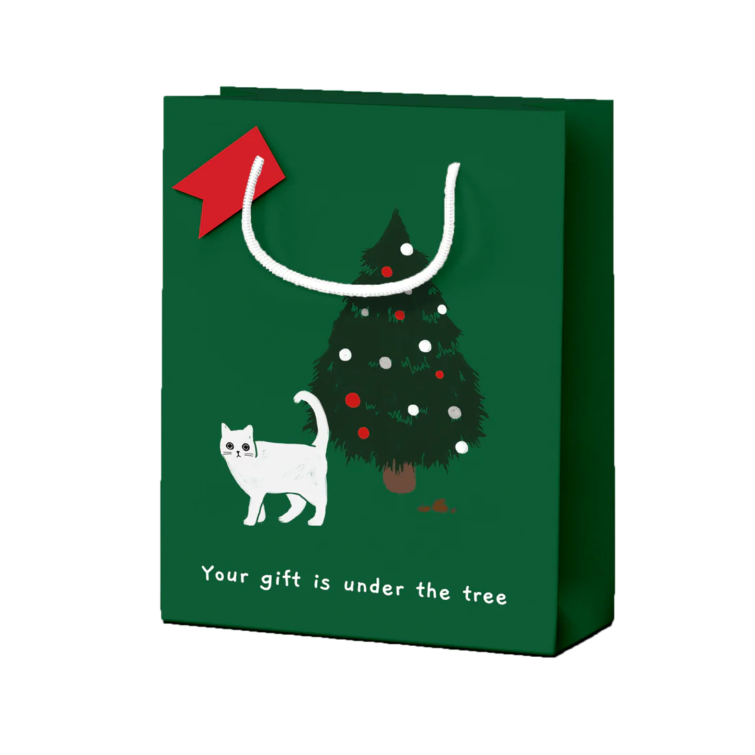 Gift Is Under The Tree Cat Christmas Gift Bag