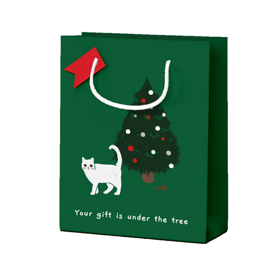 Gift Is Under The Tree Cat Christmas Gift Bag