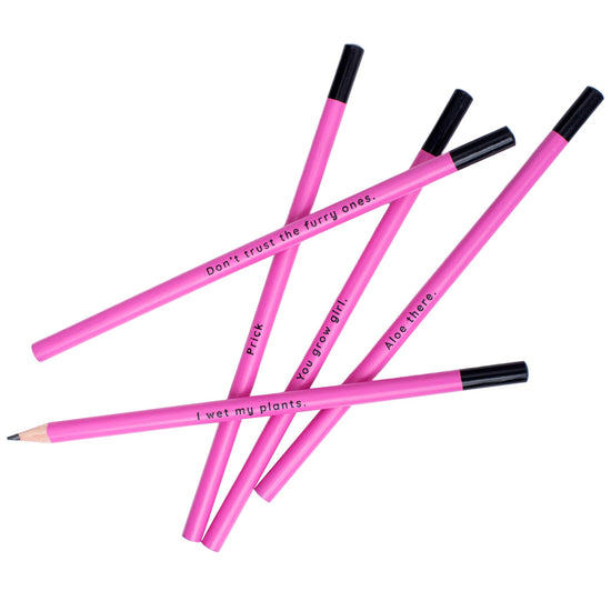 Set of pink pencils for house plant lovers