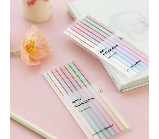 Index Long Highlighter Sticky Notes Garden