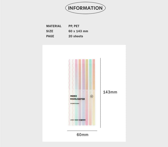 Index Long Highlighter Sticky Notes Garden