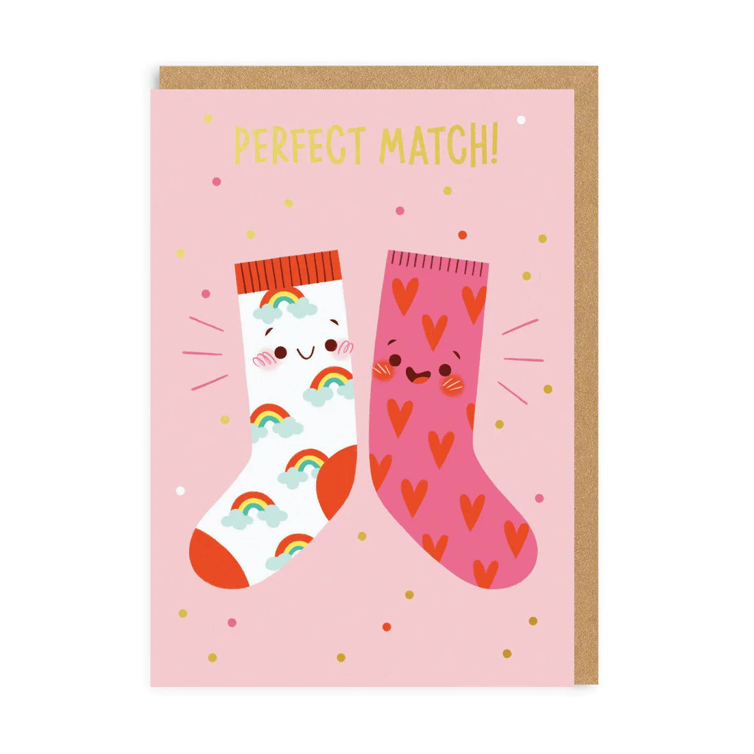 Valentine's Card With Socks Perfect Match, A6