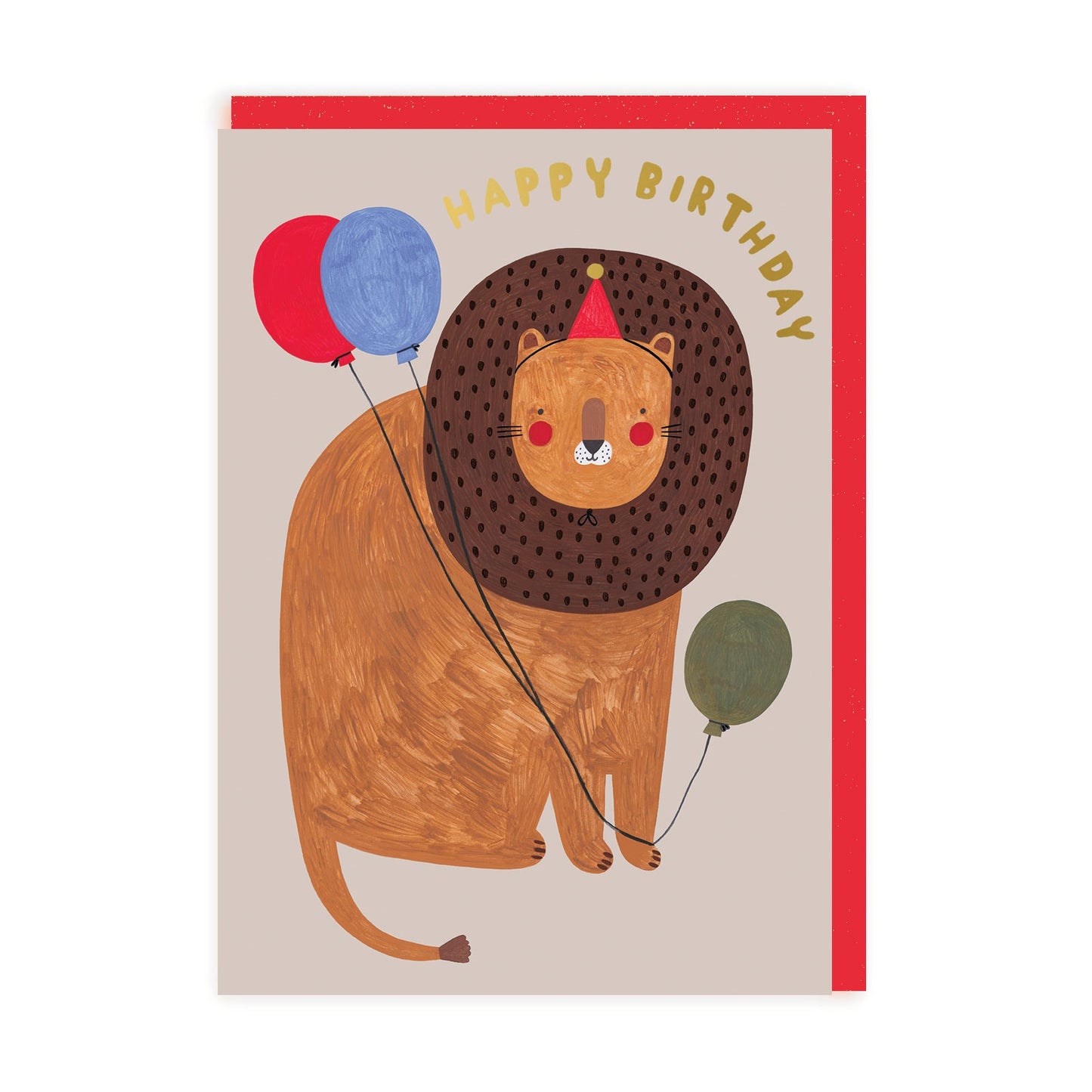 Balloons and Lion Happy Birthday, A6