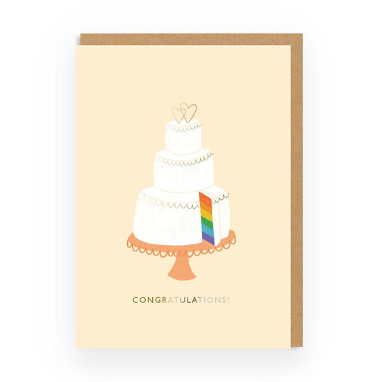 Rainbow Wedding Cake Greeting Card, A6