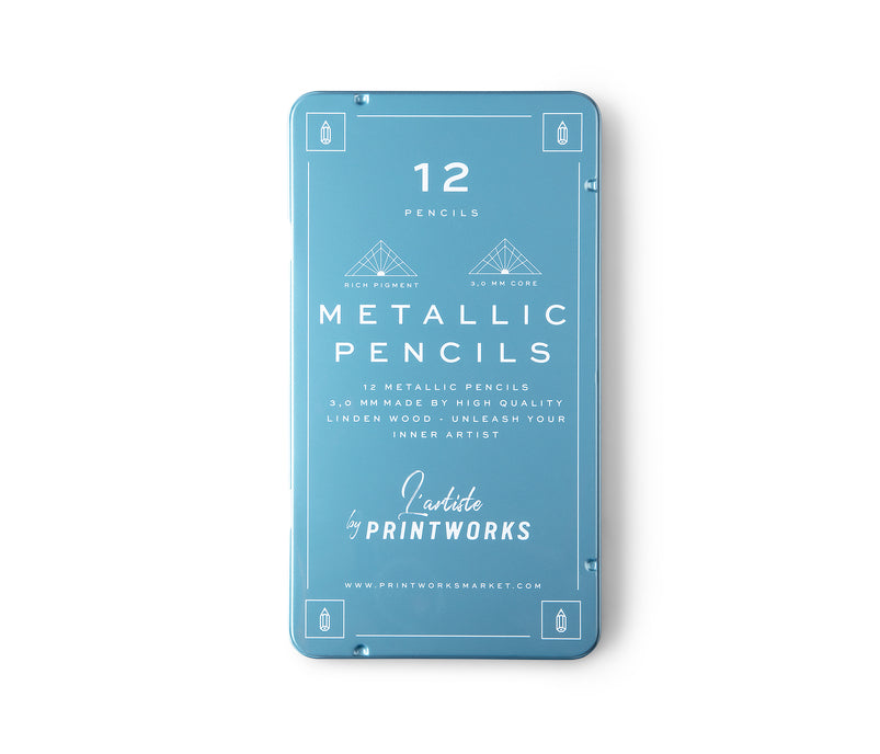 12 Colour pencils - Metallic