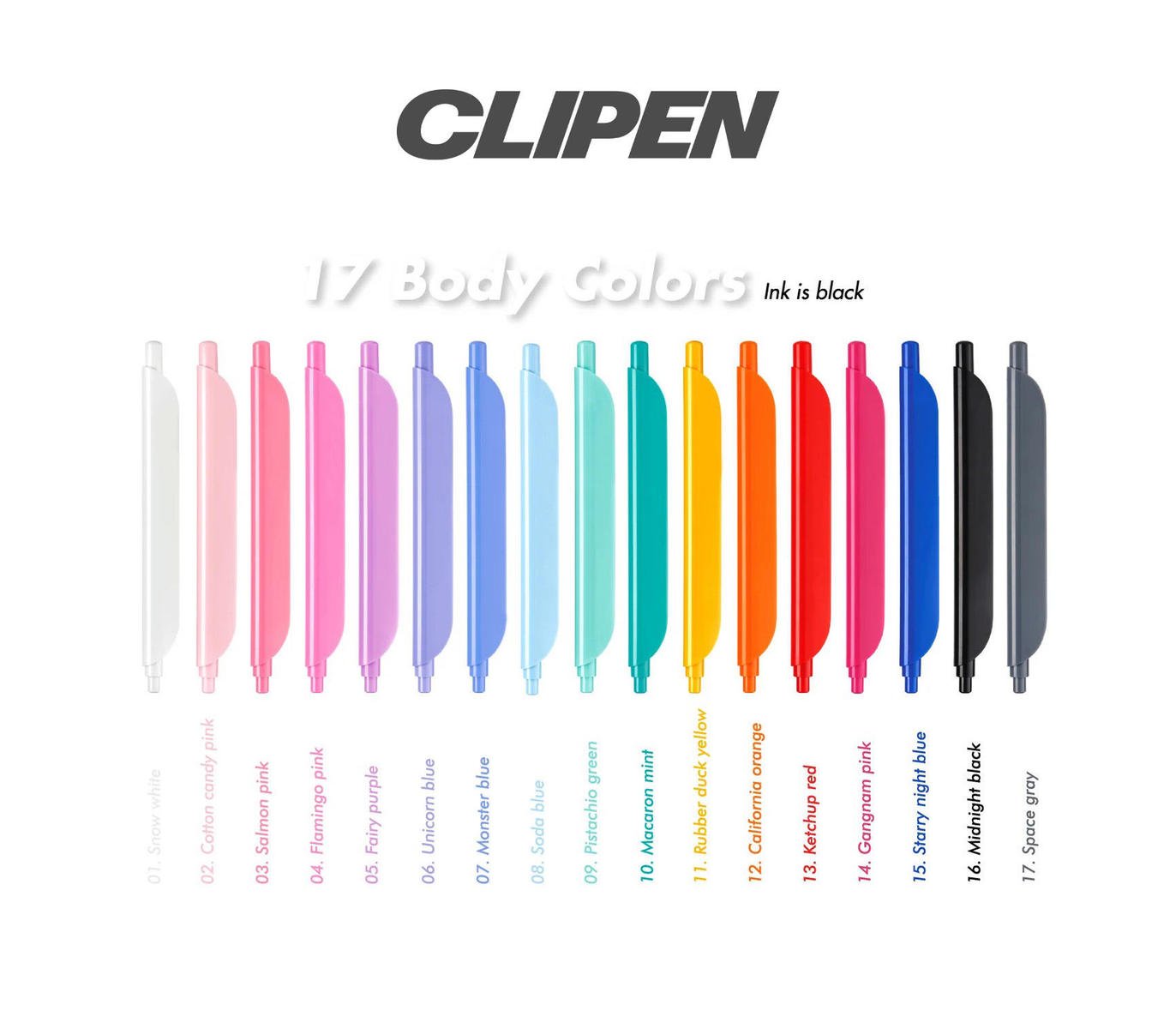 Clipen, various colors