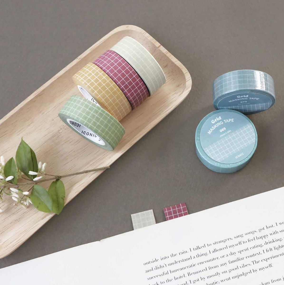 Grid Washi Tape Sage Green