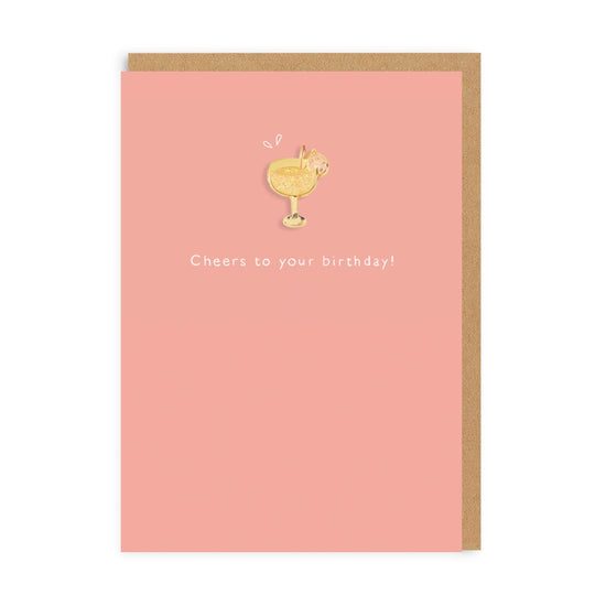 Cheers To Your Birthday Enamel Pin Card