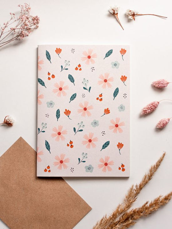 Blooming Meadow A5 Blank Notebook, 60 pages