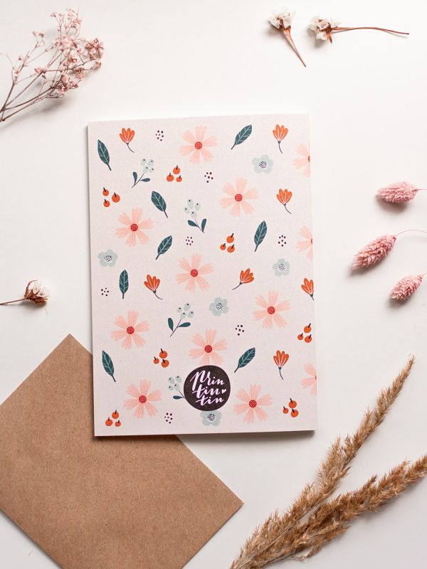 Blooming Meadow A5 Blank Notebook, 60 pages