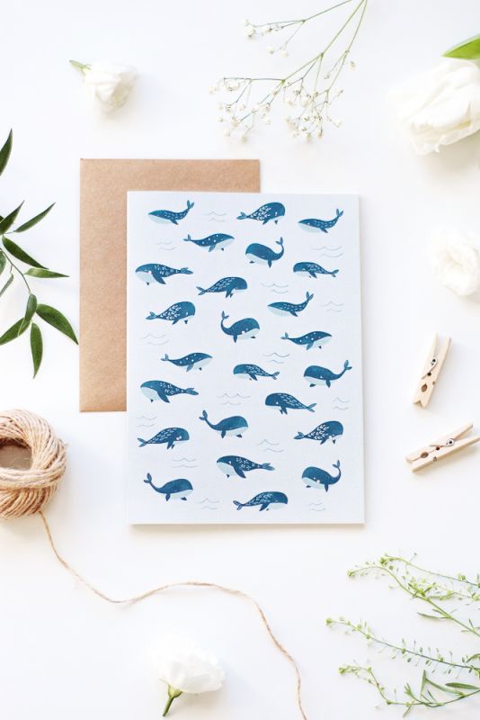 Whales A5 Notebook, 60 pages