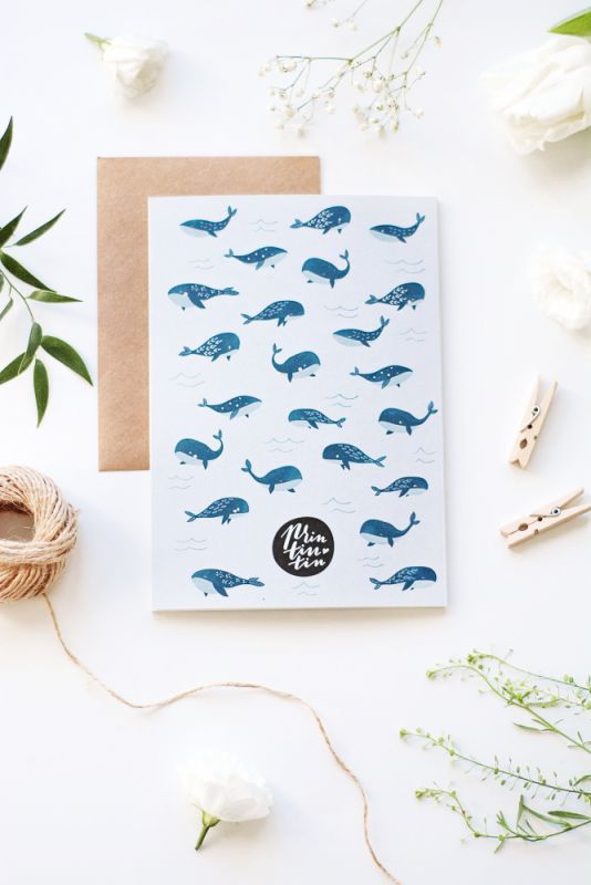 Whales A5 Notebook, 60 pages