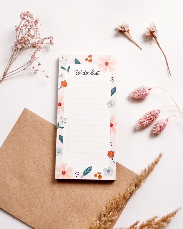 Wild Flowers Lined To-Do List, 70 sheets