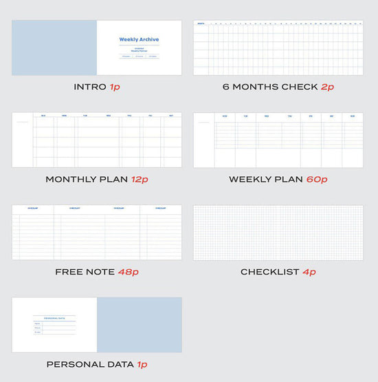 Weekly Archive Planner Blue